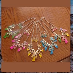 Bundle of 5 color twist necklaces with earrings
